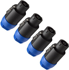 - New Pack of Four Speakon Connector 8 Pole Plug with Metal Latch Lock for Speak