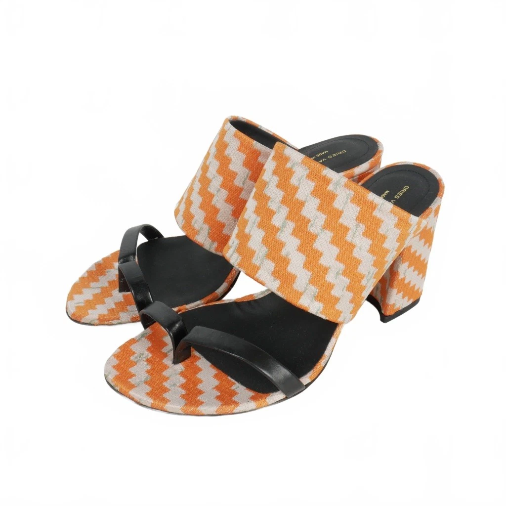 VANS 【Sandali】DRIES VAN NOTEN Sandali Mulo Jacquard Tacco 37 Arancione Donna