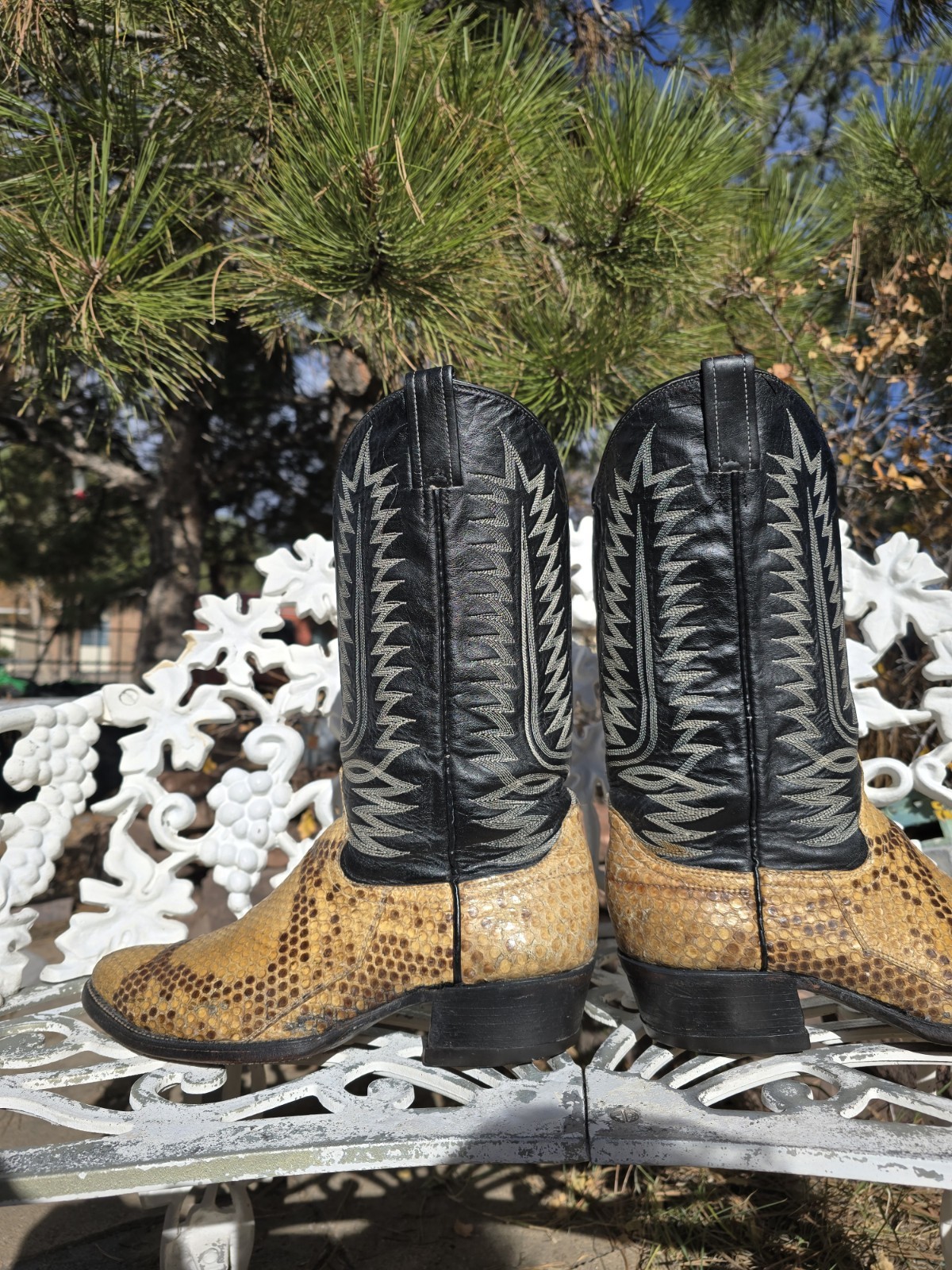 9.5D 🔥🐍 ROCK PYTHON SNAKESKIN POINTED TOE🔥🐍 V… - image 18