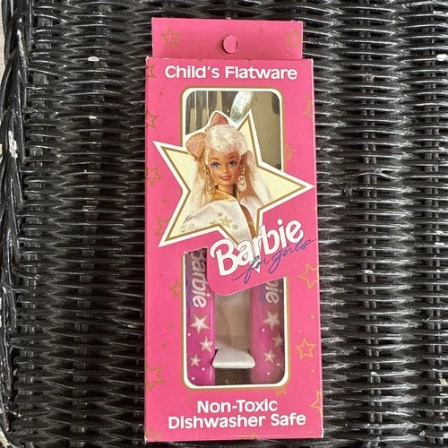 Vintage 1993 Mattel Barbie for Girls Child’s Flatware Set New in Box