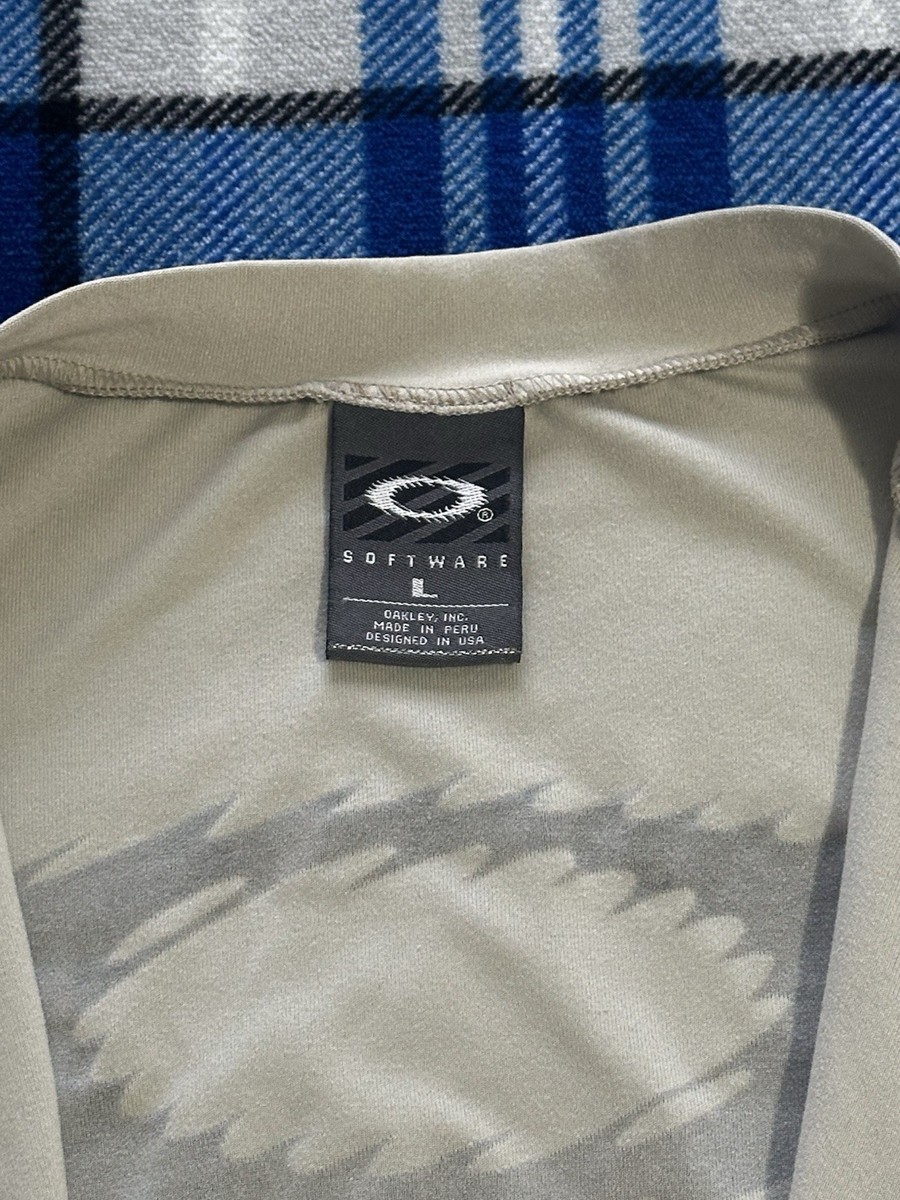 Oakley Softwear Iconic Logo Fishing Cycle Jersey Men’s Large L Gray Vest 1/2 Zip View 4