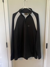 Shark Greg Norman Tasso Elba Long Sleeve 1/4 Zip Golf Pullover Size Large B W