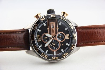 massive Fossil Chronograph CH-2559 Herrenuhr Quartz Uhr Bicolor # 12969