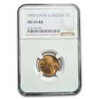 1909-S/Horizontal S Lincoln Cent MS-65 NGC (Red/Brown)