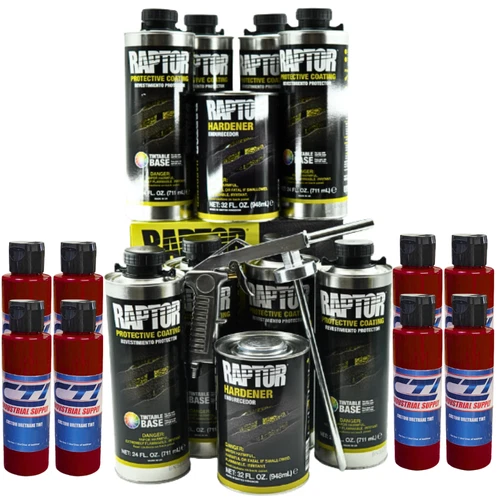 U-Pol Raptor Bedliner Kit Blood Red 8 Liters