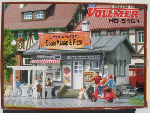 VOLLMER 5151 puesto de kebab Ützelbrützel H0 ferrocarril kit kebab kebap pizza bude | Zustand: Gebraucht