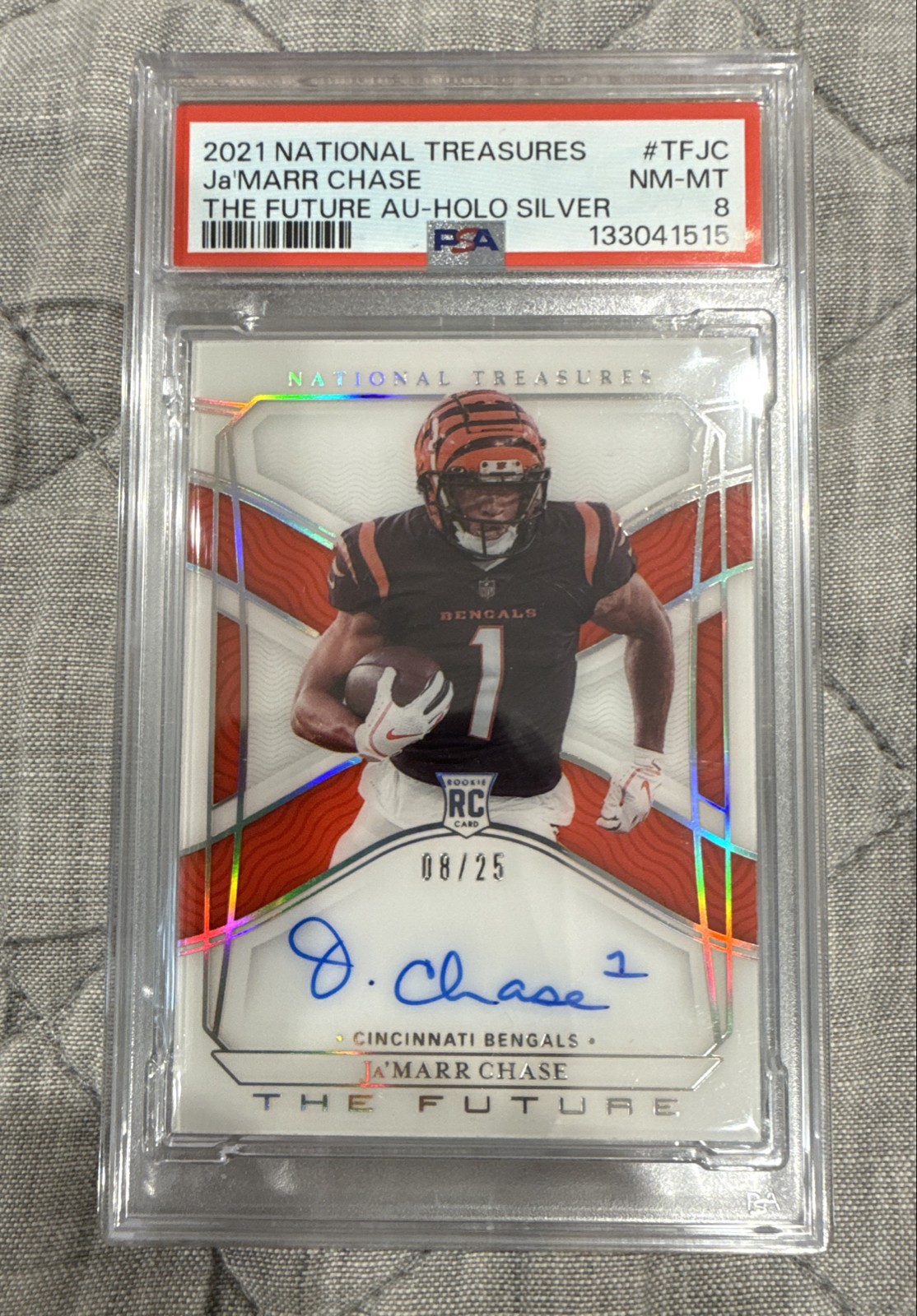 2021 Panini National Treasures - The Future Ja'Marr Chase #TF-7 Holo Silver /25