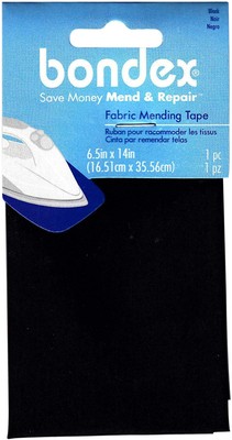 Bondex Iron-On Mending Fabric 6.5''X14''-Black - 230 002-31