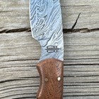 BucknBear Damascus fixed blade leather sheath full tang hunting knife camping — photo 3