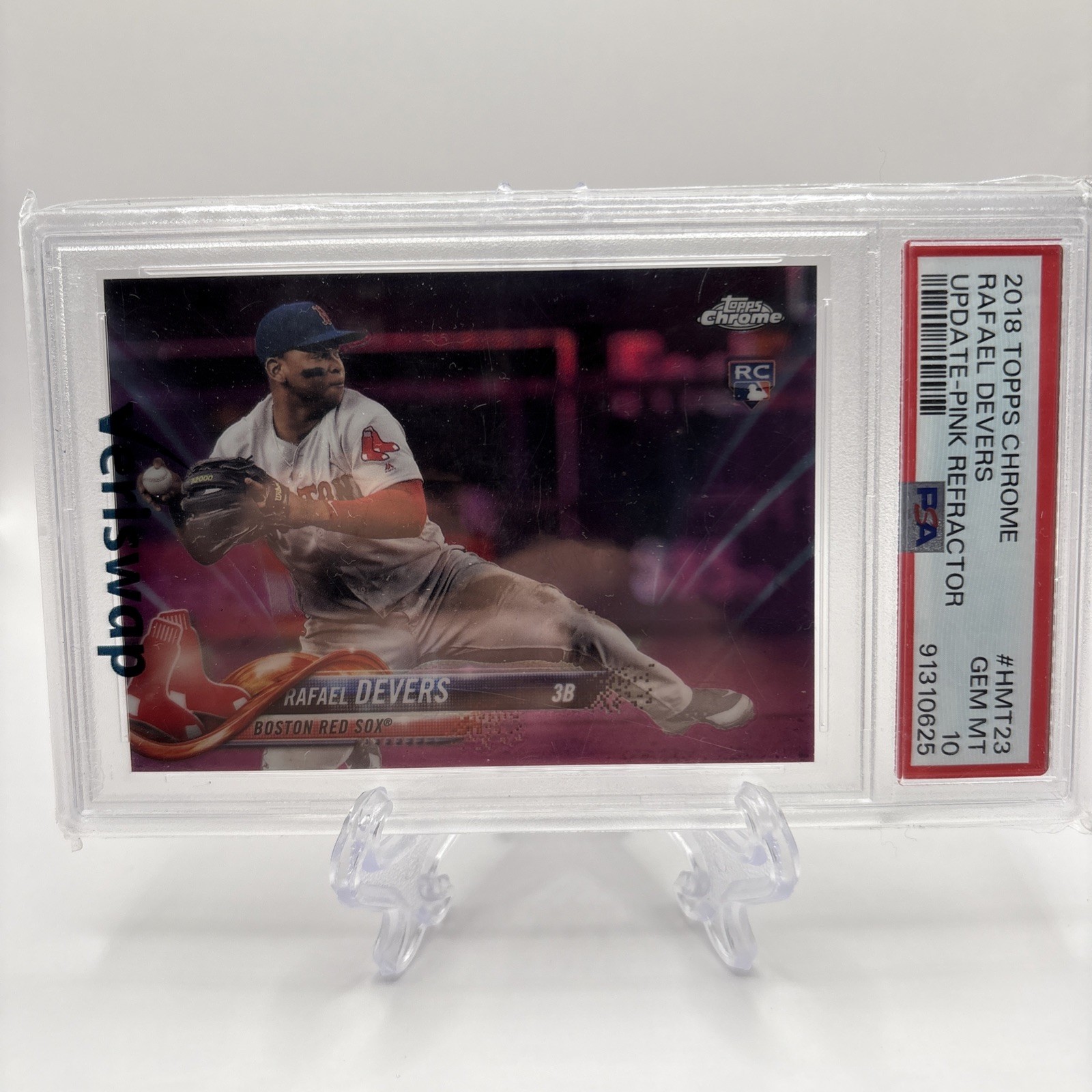 2018 Topps Chrome Rafael Devers Update- Pink Refractor Gem MT PSA 10