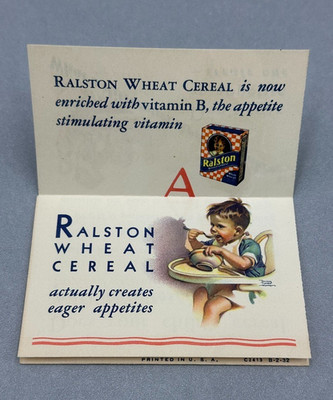 1932 RALSTON Purina WHEAT CEREAL & RY-KRISP Advertising Flyer