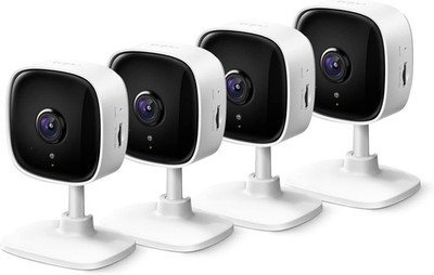 4 pk TP-Link Tapo 2K Security Camera for Baby Monitor, Dog, Voice, White