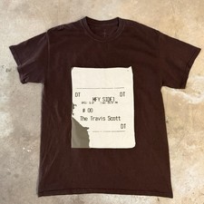 Authentic Travis Scott Cactus Jack McDonald's Receipt T-Shirt Brown Small S