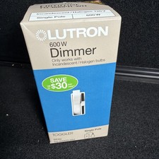 LUTRON TG-600PR-WH DIMMER TOGGLER SINGLE POLE 600W WHITE