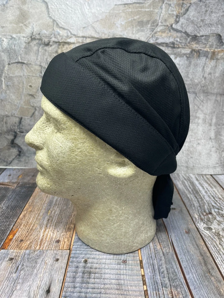 Gorra gorra de caza de motociclista envoltura para sudar negra elástica de 4 vías Foto 3 de 4