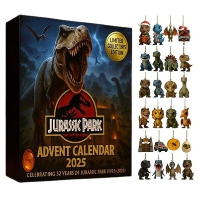 2D Flat Jurassic Park Kalender Weihnachten Dinosaurier Advent 2025 24 Tage Acryl