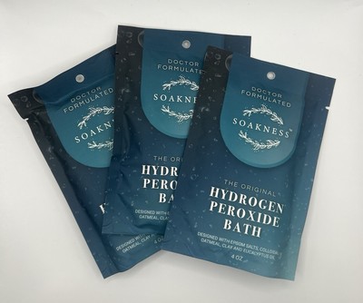 3 - Hydrogen Peroxide Bath Epsom Salts for Soaking for Pain - Dead Sea Salt 4 oz
