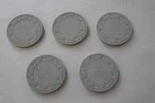 Vintage Poker Chips JCL 5 Cent Lot of 5