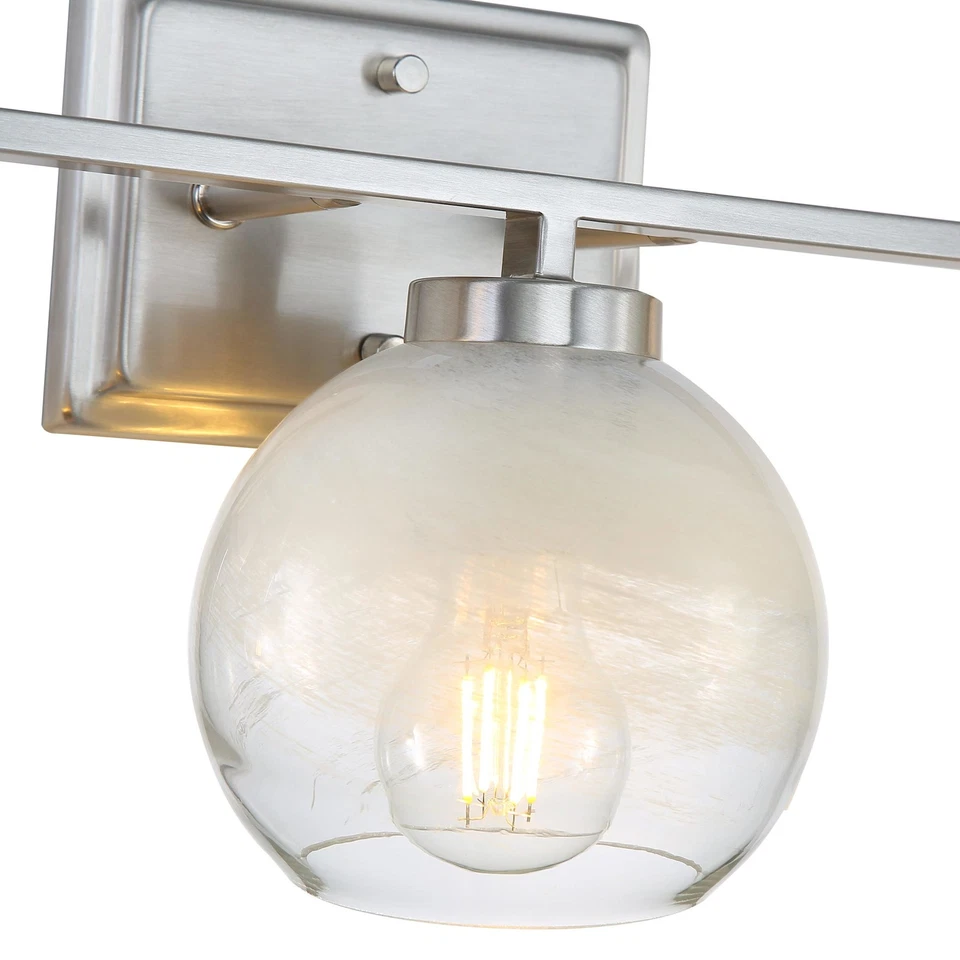 Luz de tocador Golden Lighting 3094-BA3 Elliott 3 luces 25" W - peltre / acanalado Foto 4 de 4