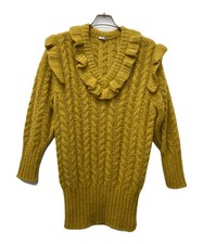 MIU MIU Heavy Knit Sweater Beige Size 40 Alpaca Wool Made in Italy