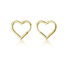 Solid 925 Sterling Silver 1.6CM Heart Hoop Earrings for Women Teen Girls Minimal