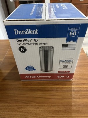 DuraVent DuraPlus 6DP-12 Triple Wall Chimney Pipe, 6'' x 12'', Silver