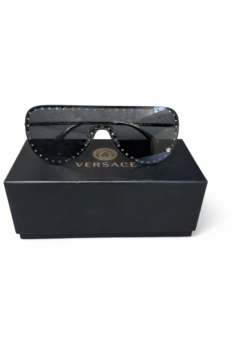 Versace Vintage Black Shield Sunglasses and case brand new VERSACE VE4451 GB1/87 BLACK -GREY LENS SHIELD SUNGLASSES  main image 4