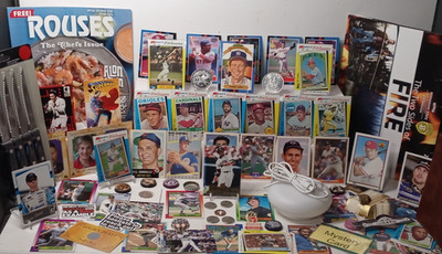  Mixed Junk Drawer Lot of Collectibles, Baseball Cards, Misc, #BAS1