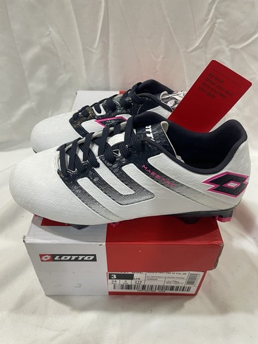Lotto Maestro 700 IV FG Jr Size 3 White Pink Lace Up Girl's Soccer Cleats New - Picture 2 of 6
