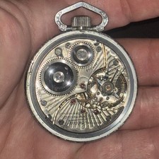 ANTIQUE 16S ILLINOIS 21 JEWEL BUNN SPECIAL POCKETWATCH MOV'T & DIAL, For Parts
