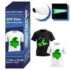 US Stock 11.8in x 32.8ft DTF Glow in the Dark Luminous Film Roll Cold Peel