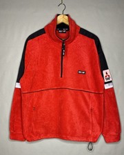 Giacca Pile Mitsubishi Motors Ralliart Vintage Rosso Rally Tg M 00s Auto Corsa