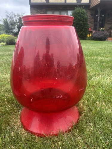 Vintage Terrarium Atomic 70s Red Plastic 18” Space Age Planter Retro MCM - Picture 3 of 15