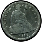 1846 Seated Liberty Dollar Fine Cleaned