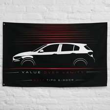 Tipo 5-door 2017 Car Silhouette Flag 3x5 ft Garage Banner Man Cave Wall Decor