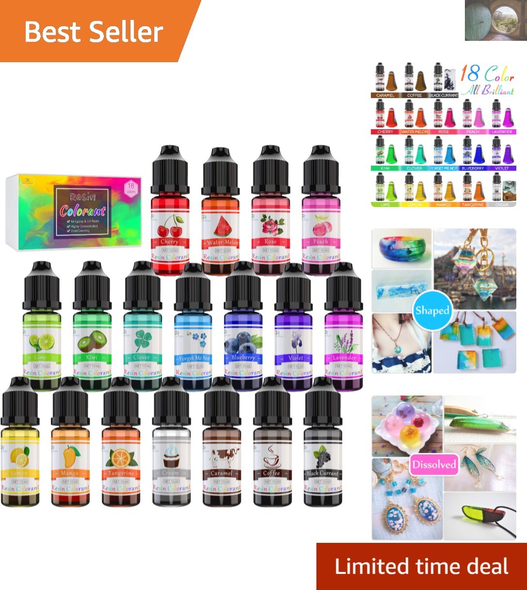Vibrant 18-Color Non-Toxic Epoxy Resin Dye for Crafting