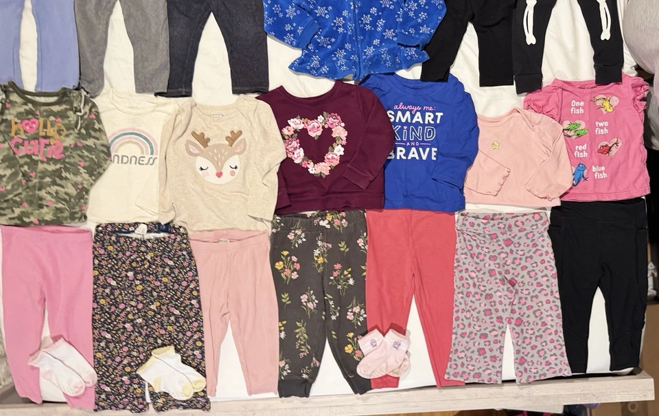 Carters Isaac Mizrahi Grayson Mini Bebé Niñas 18M Paquete De 28 Pantalones Camisas Conjunto Foto 2 de 4