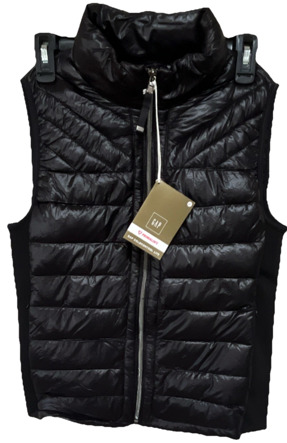 GAP Black Primaloft Coldcontrol Lite Stretch Puffer Vest Size S