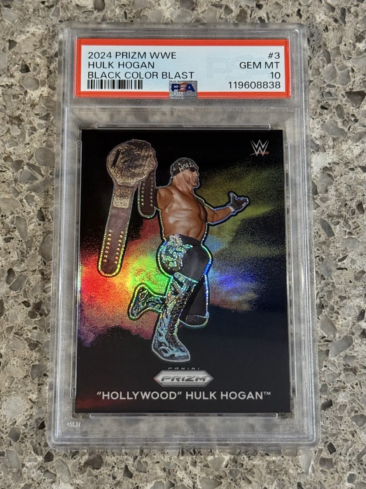 Hollywood Hulk Hogan 2024 Panini Prizm WWE Black Color Blast PSA 10 GEM MINT