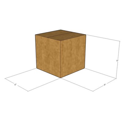 175 4x4x4 Kraft Brown Corrugated Shipping Boxes Multi-Depth 32 ECT Single-Wall