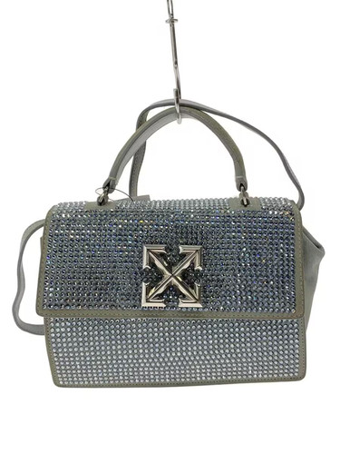 OFF-WHITE Rhinestone Shoulder Bag, Suede, Gray