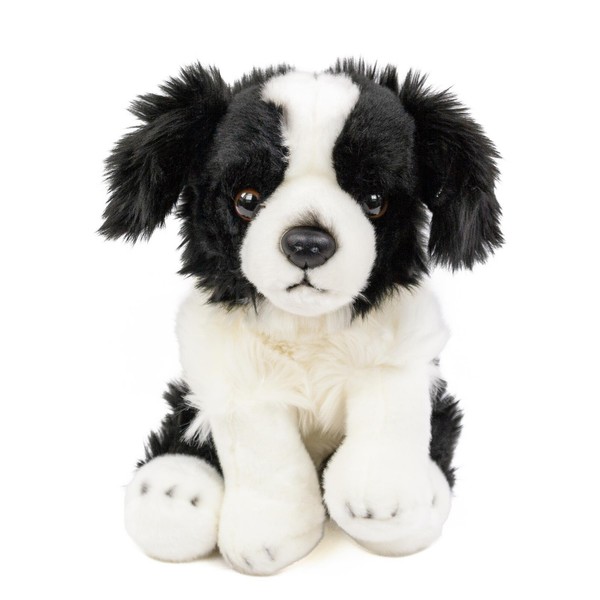 Kuscheltier Hund Border Collie 30 Cm Sitzend Schwarz/Weiß PlüSchhund-image