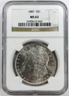 1887 P MORGAN DOLLAR! NGC MS 63! BEAUTIFUL SILVER! FANTASTIC EXAMPLE! NR #P1684
