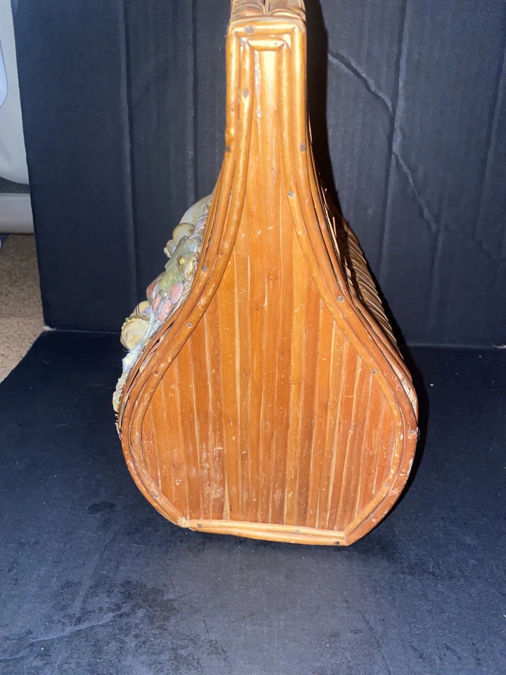 BOLSO DE MANO DE MIMBRE CONCHA MARINA Estilo por Straw World Hialeah Florida Auténtico De Colección Foto 4 de 4