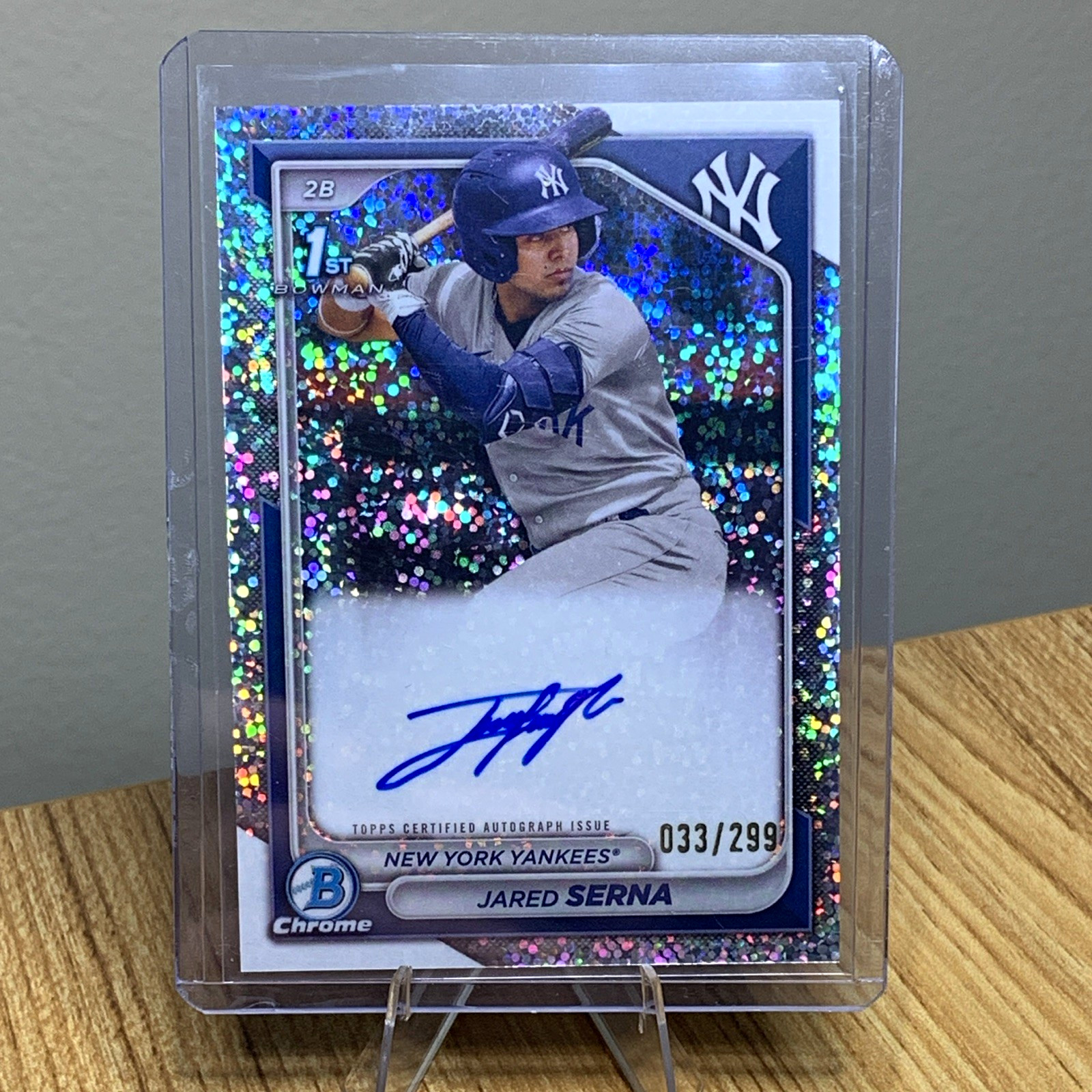 2021 Bowman Chrome Jared Serna RC Auto Speckle Refractor /299 #CPA-JS Yankees