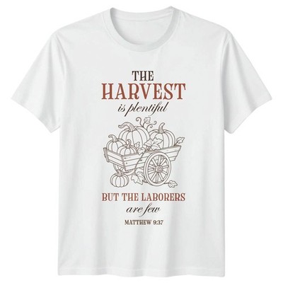 Harvest Is Plentiful Matthäus 9:37 religiöses Zitat Herren Damen Grafik T-Shirt