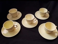 Lu-Ray Yellow Pastels Demitasse Cup Saucer Set Vintage Excellent Condition