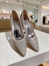 Nereybe Women's Pearl And Rhinestone Embellished Bridal Shoes US Size 8
