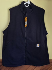 NEW Carhartt Men's L Relaxed Fit Fleece Vest Black Full Zip Workwear Edmonton