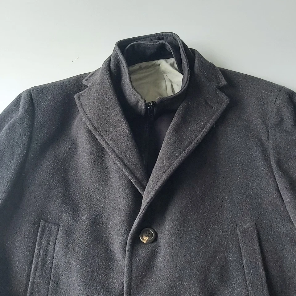 Abrigo de Lana Pal Zileri Concept Hombre Grande Carbón Desmontable Bodywarmer Italia Foto 2 de 4